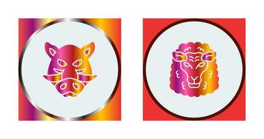 Sheep and Boar Icon vector