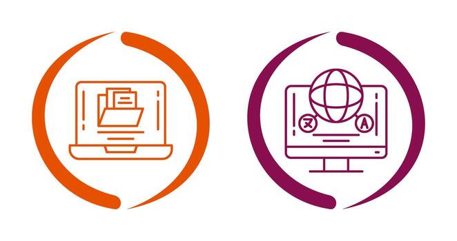 Collection and Language Icon vector