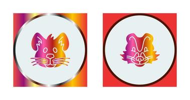 Mouse and Skunk Icon vector