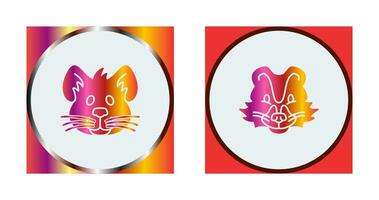 Mouse and Skunk Icon vector