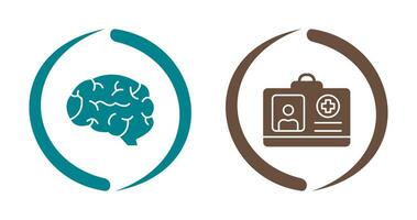 Brain and Card Icon vector