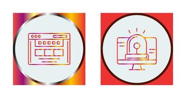 Hacking Alarm and Browser Icon vector