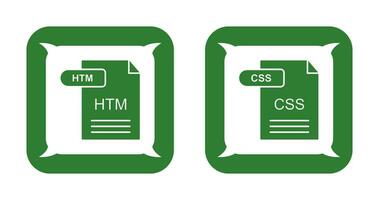 HTM and CSS Icon vector