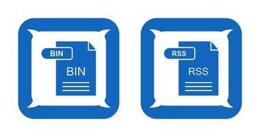 BIN and RSS Icon vector