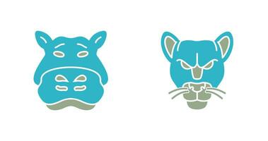 Panther an d Hippo Icon vector