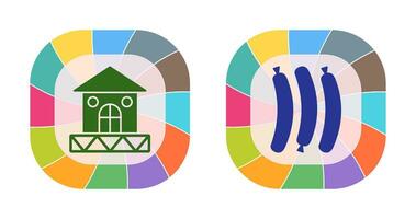 House and Hot Sausage Icon vector