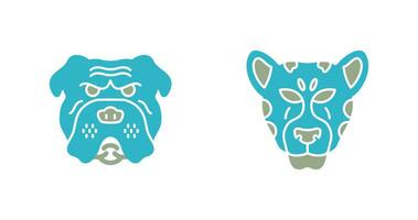 Bulldog and leopard Icon vector