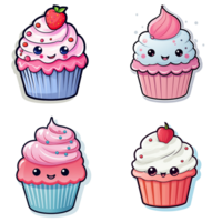 cupcake fofo de desenho animado png