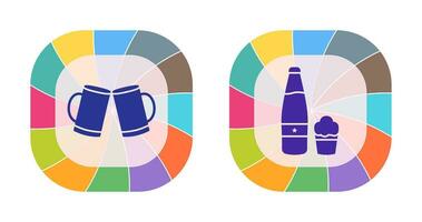 Beers Toasting and Beer Icon vector