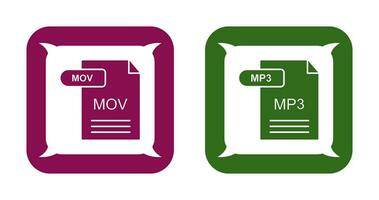 MOV and MP3 Icon vector