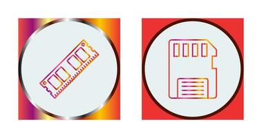 Ram and Memory Card Icon vector