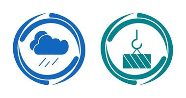 rain and heavy machinery  Icon vector