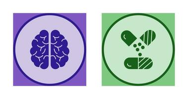 Brain and Capsule Icon vector