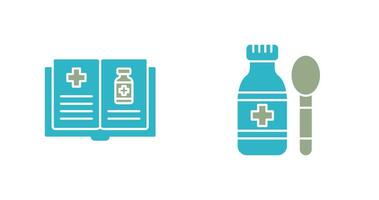 Medical Book and Syrup Icon vector