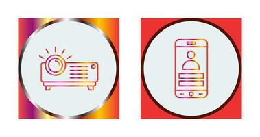 Login and Projector Icon vector