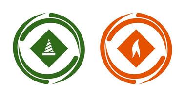 under construction and flammable material  Icon vector