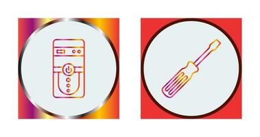 Cpu and Screw driver Icon vector