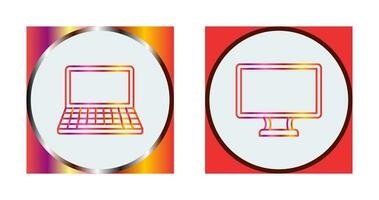 Laptop and Lcd  Icon vector