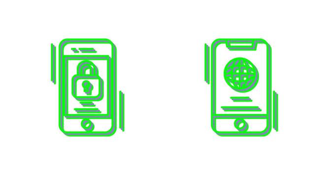 navegador y bloquear icono vector