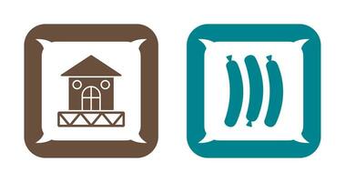 House and Hot Sausage Icon vector