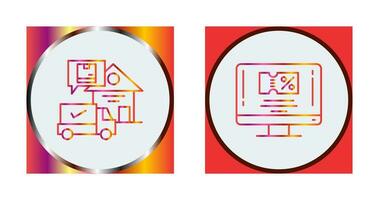 Package Receving and Couption Icon vector