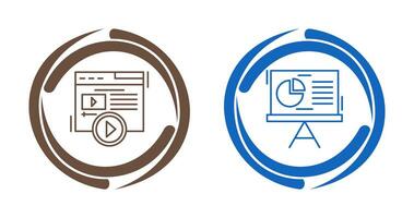 Video Content and Pie Chart Icon vector