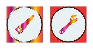 Saw and Wrench Icon vector