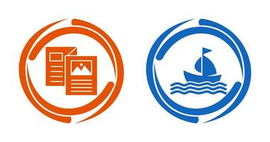 Brochure and Boat  Icon vector