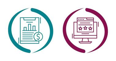 Financial Analytics and Webpage Icon vector