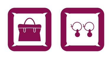 Bag and Earrings Icon vector