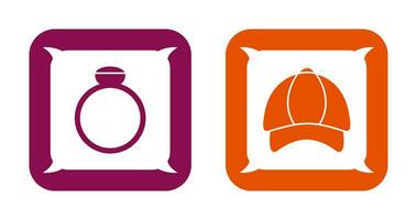 Ring and P Cap Icon vector