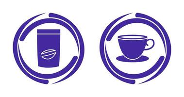 coffee bag and tea cup  Icon vector