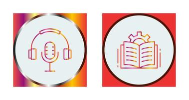 Podcast and Open Book Icon vector