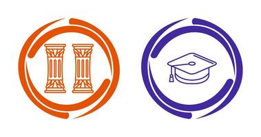 Column and Mortarboard Icon vector