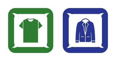Plain T Shirt and Stylish Jacket Icon vector