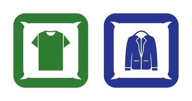 Plain T Shirt and Stylish Jacket Icon vector