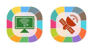 Disconnected Network and Satellite Icon vector