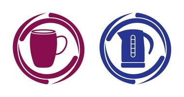 mug and kettle Icon vector