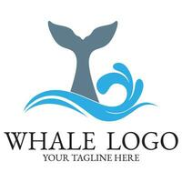 Logo image design illustration of a whale. vector