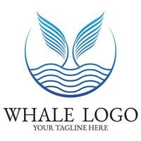 Logo image design illustration of a whale. vector