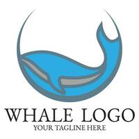 Logo image design illustration of a whale. vector