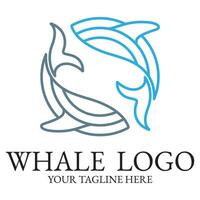 logo imagen diseño ilustración de un ballena. vector