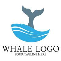 Logo image design illustration of a whale. vector