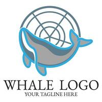 logo imagen diseño ilustración de un ballena. vector