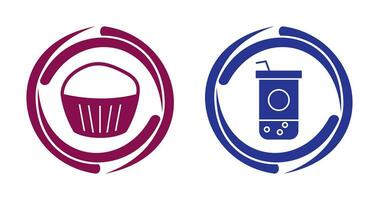 Chocolate Muffin and Chocolate Shake  Icon vector