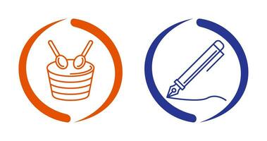 Drum and Pen Icon vector