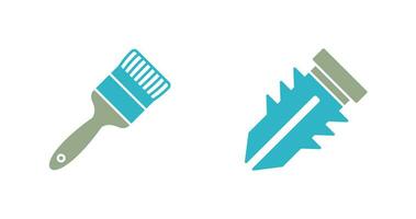 Paint Brush and Dyupel Icon vector