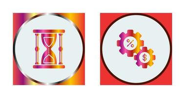 reloj de arena y tarta gráfico icono vector