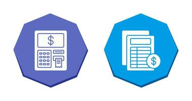 Atm and Invoice Icon vector