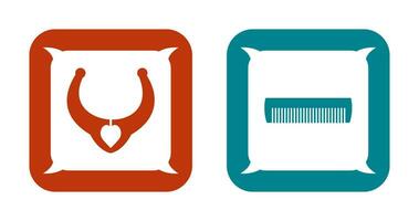 Necklace and Comb Icon vector